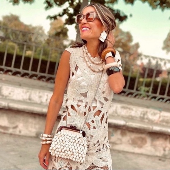 🦋 Bloggers Favorite 🦋 NWT Zara Asymmetric Crochet Dress Size M - Picture 4 of 12